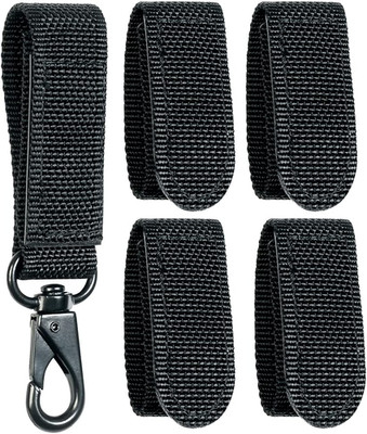 4 Pack Duty Belt Keepers Double Snap + 1 Metal Key Clip Keeper 1 Pack