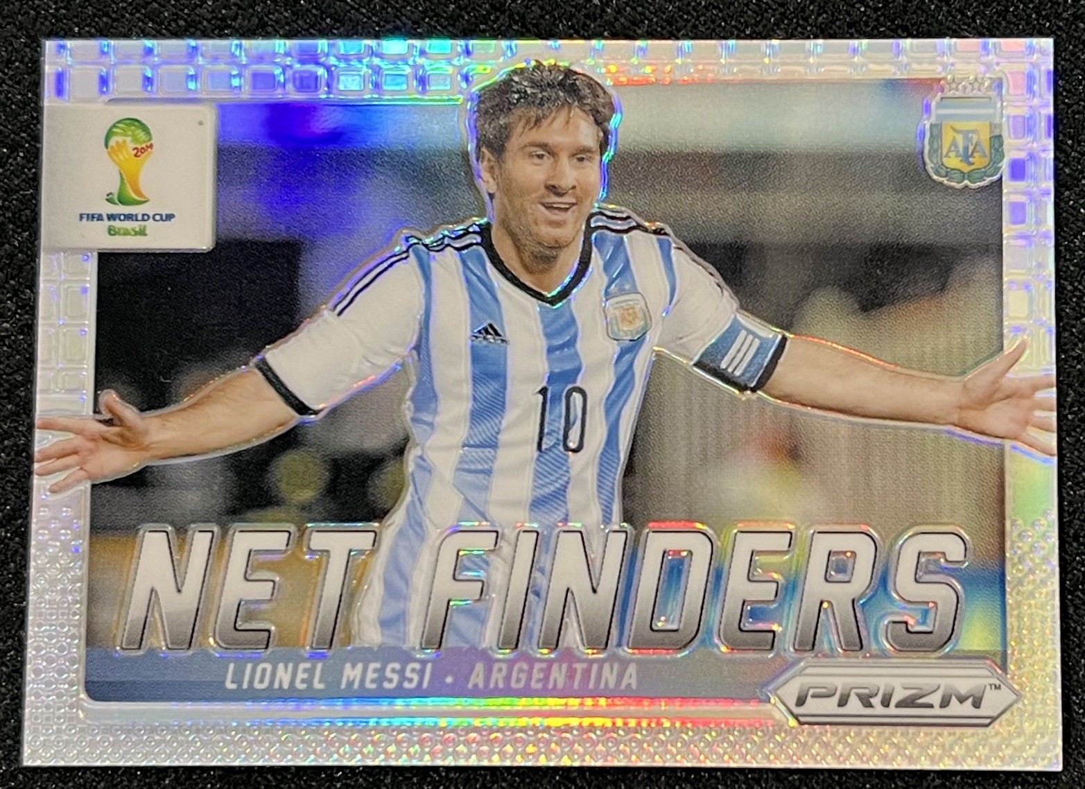 2014 PANINI PRIZM WORLD CUP BRAZIL LIONEL MESSI SILVER NET FINDERS ARGENTINA !