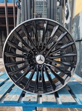 20" MERCEDES AMG STYLE  ALLOY WHEELS IN GLOSS BLACK WITH POLISHED LIP PCD 5X112