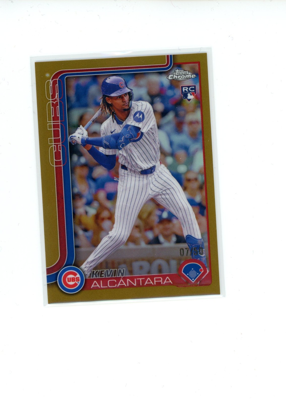 2025 Topps Chrome Kevin Alcantara #173 Rookie RC Gold Refractor 7/50