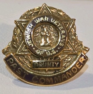 10KT GOLD LADIES AUXILIARY JEWISH WAR VETERANS OF US PIN PAST COMMANDER 2.25 GRM