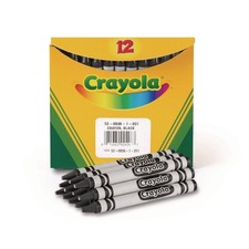 Crayola 520836051 Bulk Crayons - Black 12/Box New