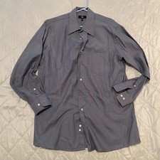 Original CALVIN KLEIN Long Sleeve Button Down Shirt Mens L 16 32/33 100 Cotton