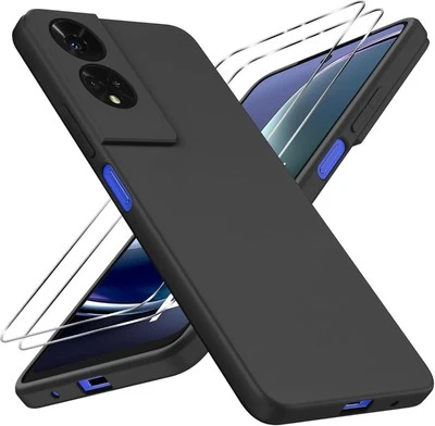 PIXFAB For HMD KEY Case, Silicone Shockproof Gel Phone Cover + Screen Protector Glass