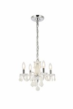 Pendant Chandelier White and Chrome Light Fixture Bedroom Living Dining Room 15"