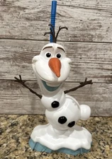 Disney Parks Frozen OLAF Drink Stein Mug Sipper Straw Souvenir Cup 12”