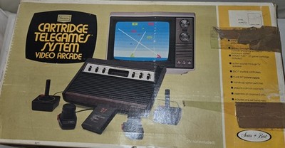 Sears Tele-Games 2600 Heavy Sixer Video Arcade Console  Controllers & Cartridges