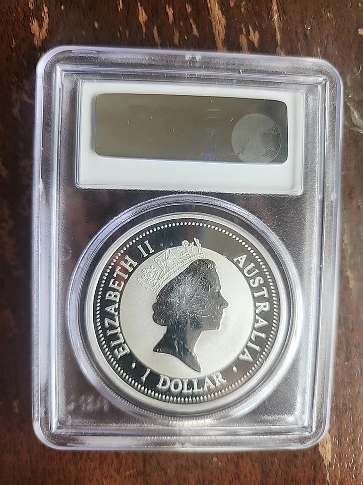 1996 Australia Kookaburra $1 PCGS MS69 Flag Label - Image 2 of 2