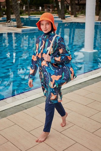 Colourful Burkini Modest Swimwear R2401 - Picture 4 of 5