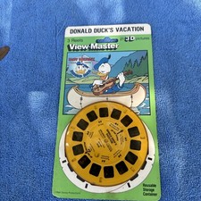 New 1985 Disney's Donald Duck's Vacation view-master 3D 3 Reels 21 Pics vintage