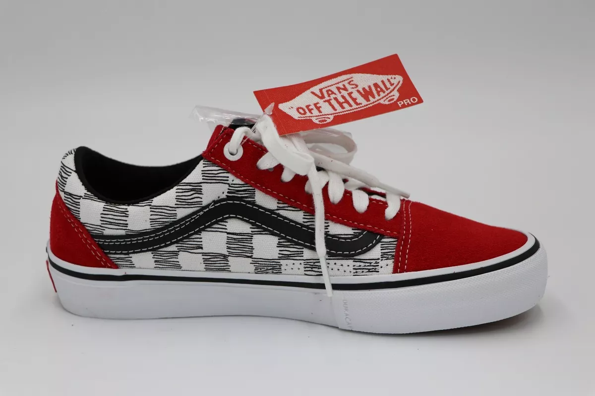Checker top red vans