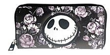 Nightmare Before Christmas Jack With Flowers Zip Around Hand Purse Clutch Wallet