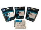 LOT OF 4 GENUINE HP 10 + HP 82 | HP C4844A + HP CH566A + HP CH5672A + HP CH568A