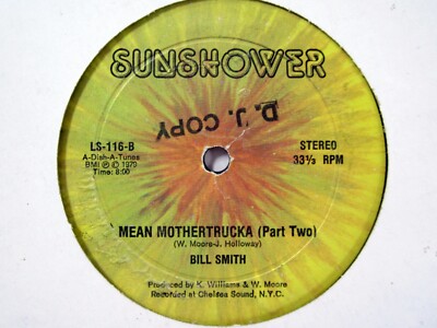 Bill Smith 12'' Mean Mothertrucka SUNSHOWER 1979 VG+ Disco