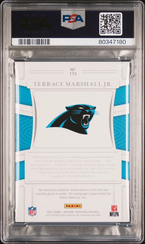 2021 National Treasures Terrace Marshall RPA Green Jersey Number /88 PSA 9 - Image 2 of 2