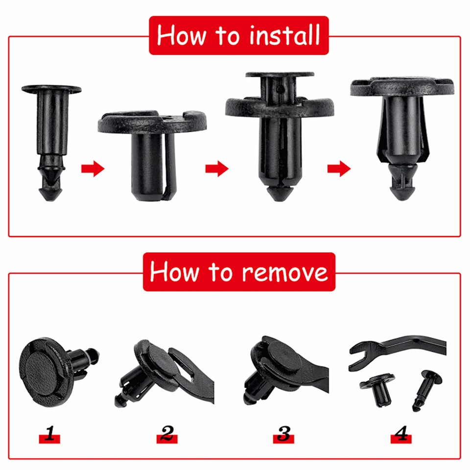 120Pcs Universal 8mm Plastic Bumper Retainer Clips – Push-Type Rivets For Fenders & Mud Flaps