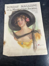 1915 Sunday Magazine Minneapolis Journal Woman in Black Hat Aladdin House Kit ad