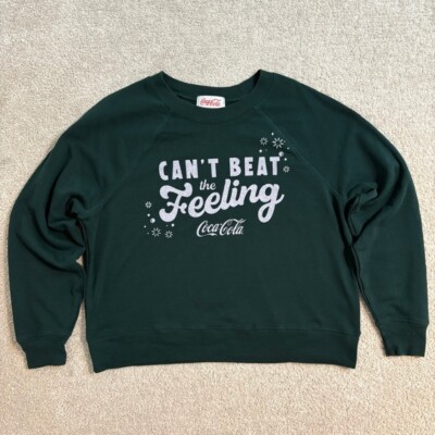 Wildfox Coca-Cola Women Sweatshirt Pullover Graphic Print Top Green Size S