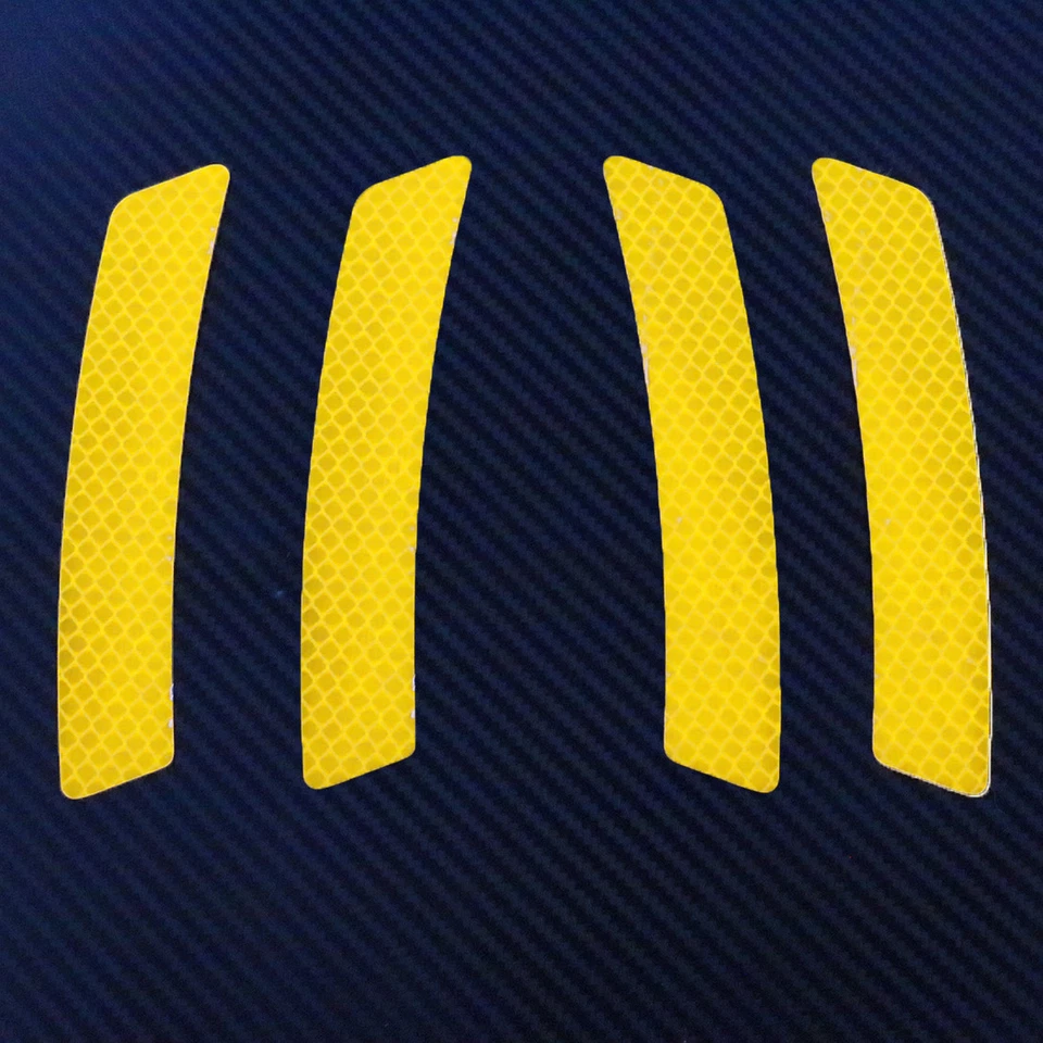 4x Señal de advertencia autoadhesiva adhesiva reflectante cejas rueda coche súper amarilla Foto 3 de 4