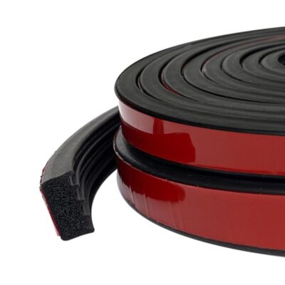 Ribbed Foam Rubber Weather Stripping with Tape 32.8Feet Self-Adhesive EPDM Ru...