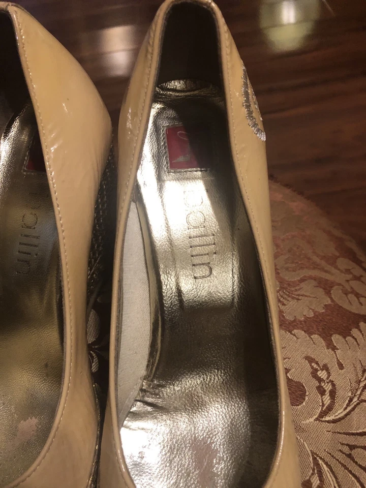 Zapatos de salón Ballin beige charol cuña punta abierta - talla 36,5 Foto 2 de 4