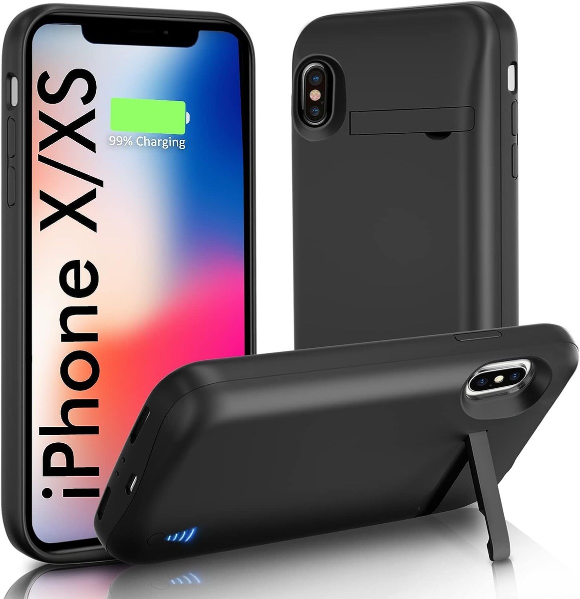 External Battery Case Charging Coverfor iPhone X/XS with Kickstand