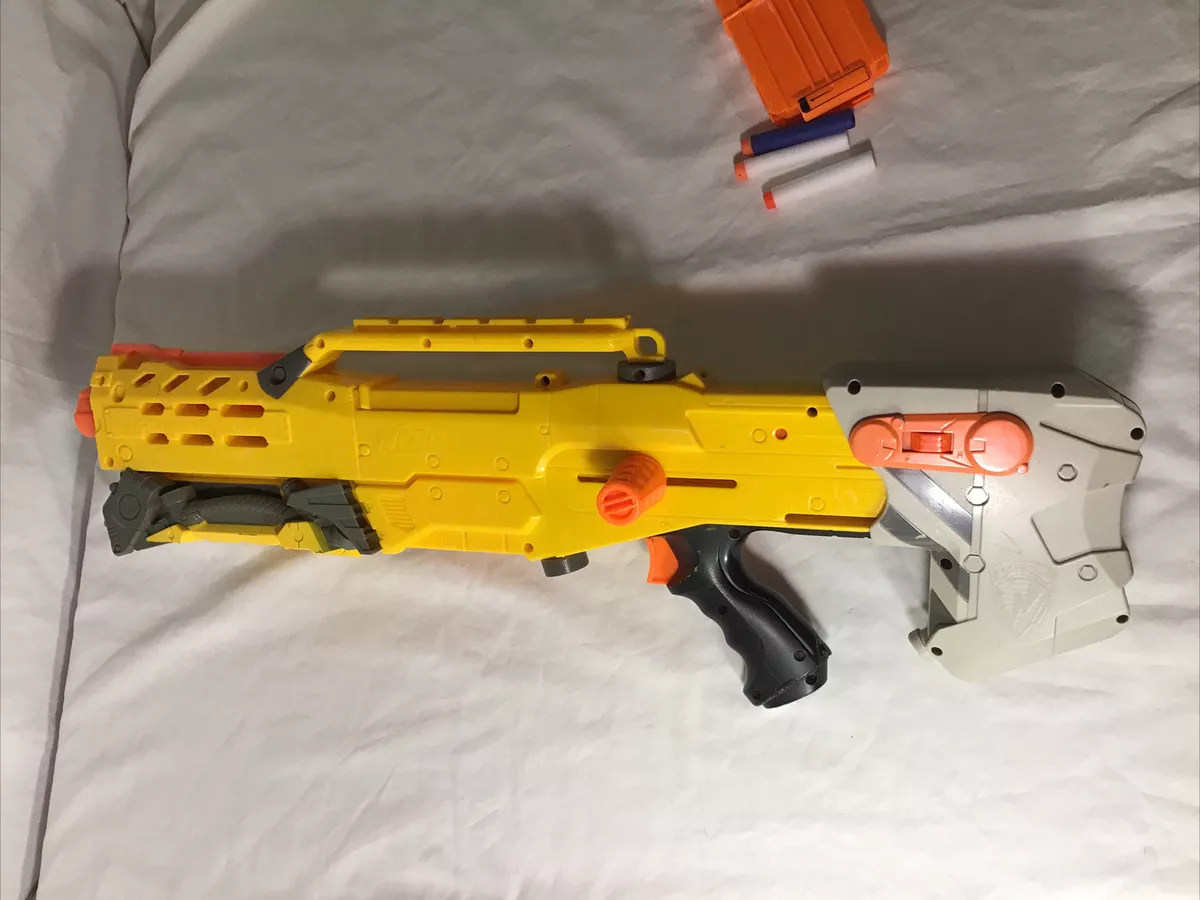 Nerf End-Strike Yellow Longshot CS-6 Sniper Rifle Dart Gun - With 2 Clips