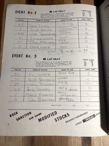 1966 USAC Sprint Car Race Program, Reading Fairgrounds Pennsylvania - 第 6/8 張圖片