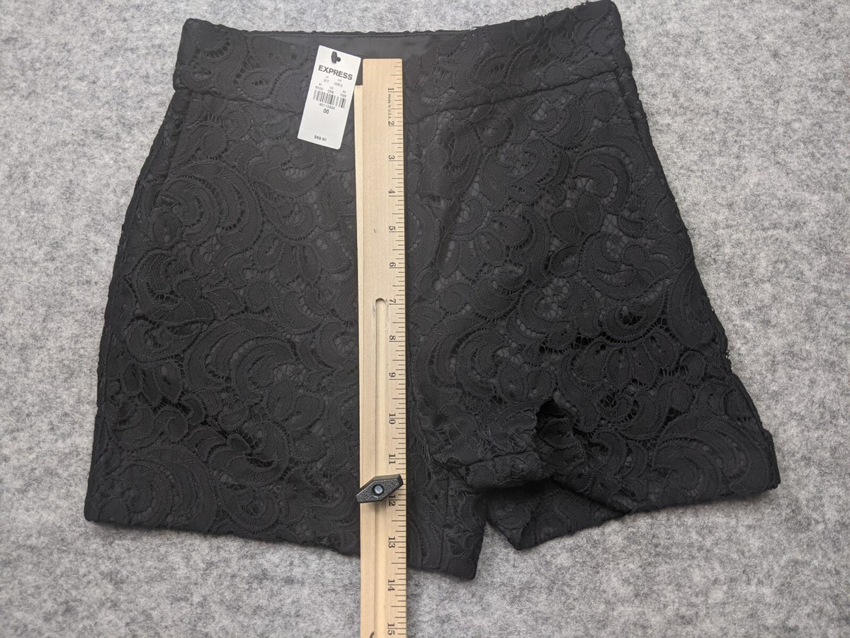 S jersey shorts lace BLACK② New Express Lace Shorts Womens 00 Black Lace Overlaying Liner