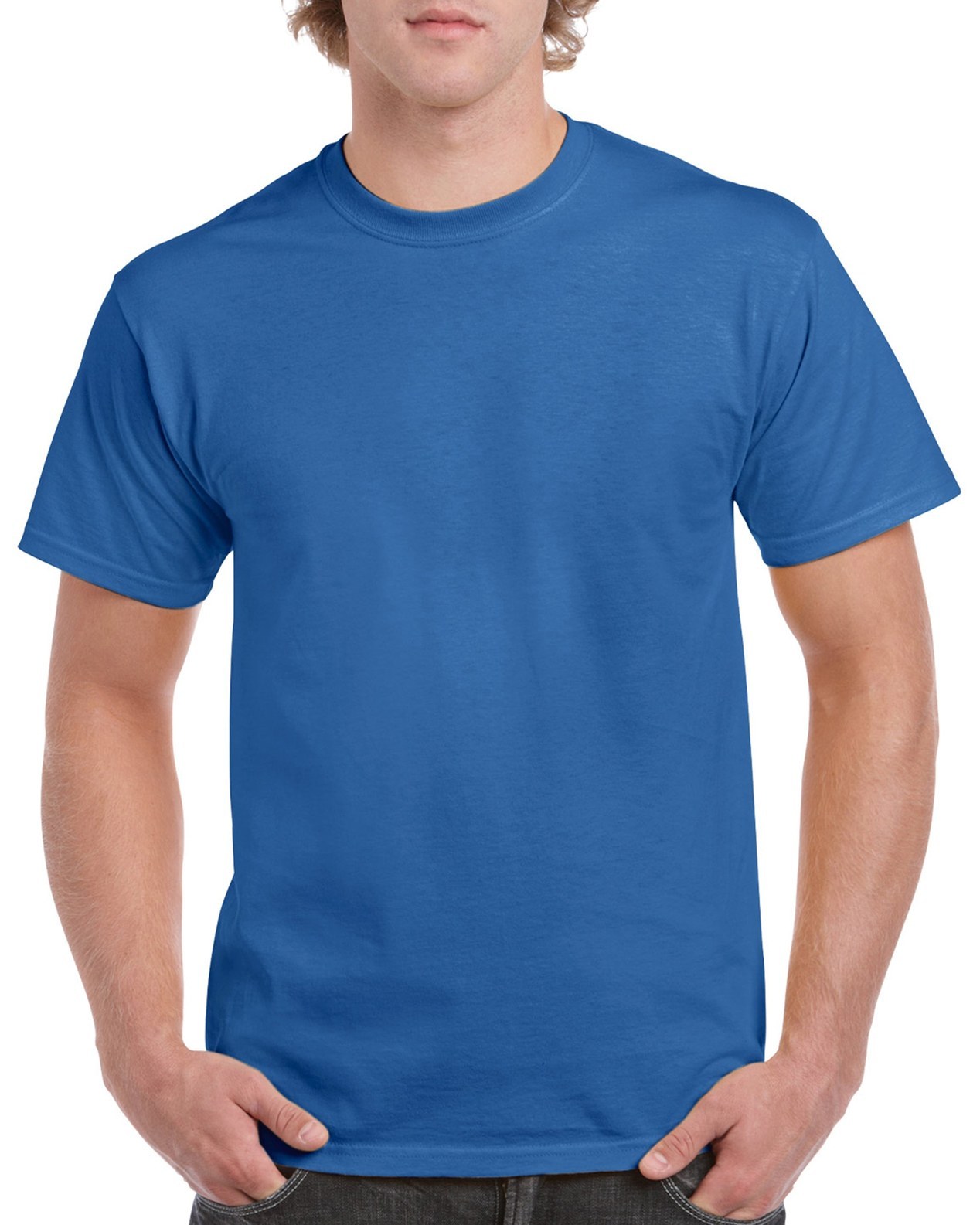 BLUE GILDAN Men's Plain 100 Cotton Blank Tshirt Basic Tee sizes S