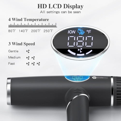 Hair Dryer, slopehill Professional Foldable Blow Dryer, Ionic Hairdryer - Picture 4 of 6