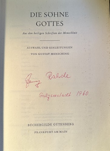 DIE SOHNE GOTTES Gustav Mensching German Edition THE SONS OF GOD 1959 - Picture 3 of 18