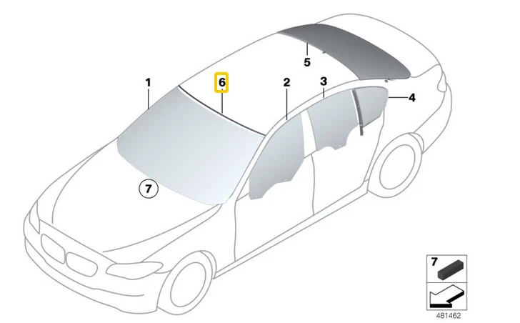 Уплотнение переднего верхнего лобового стекла для BMW F10 520i 528i 530i 535i 51317203121 - Изображение 4 из 4