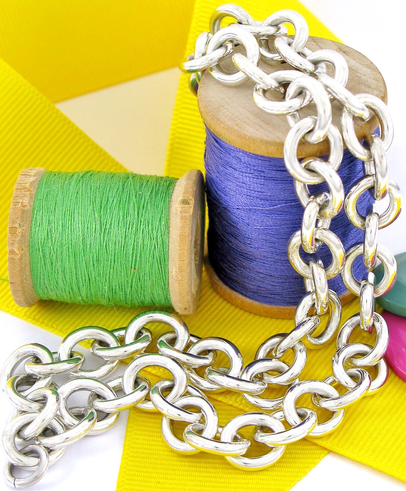 Solid Sterling Silver 925 8" Double Cable Link Br… - image 4