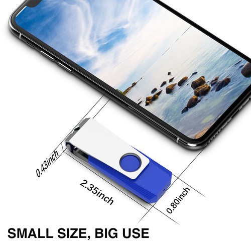 Kootion 10 Stück 4GB 8GB 16GB 32GB USB 2.0 Metal Swivel USB Memory Sticks Blue - Bild 6 von 12