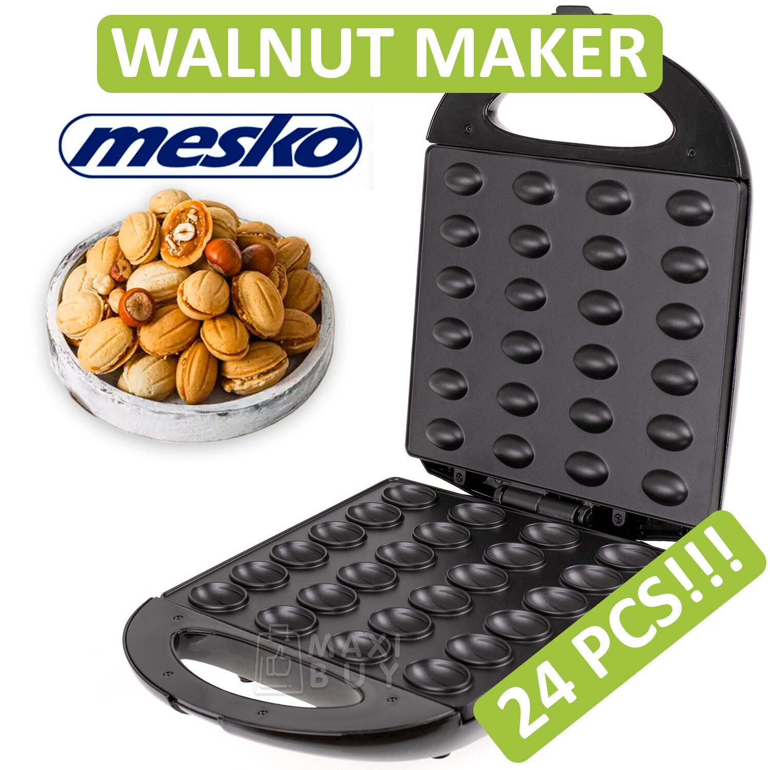 Nonstick Electric Walnut Cookie Cake Waffle Maker with US Plug-image
