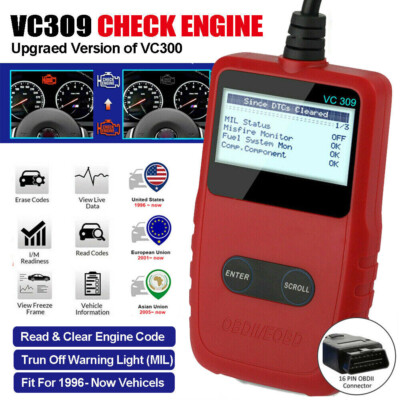 VC309 Car Engine Fault Code Reader Automotive OBD2 Scanner Check Engine Light US