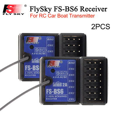 2Pcs FlySky FS-BS6 Receiver 2.4G AFHDS2 Fr FlySky FS-GT5 Transmitter RC Car G9P2