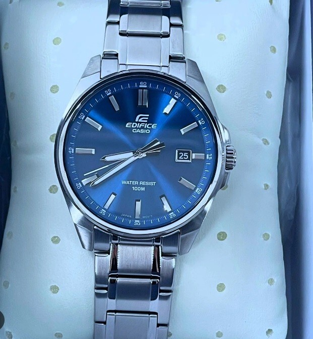 Casio Edifice EFV-150D-2A Blue Analog Stainless Steel Quartz Men's