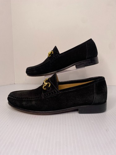 Carlo Morandi Vintage Black Suede Loafer with Gold Detail - 第 2/11 張圖片
