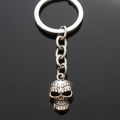 Ghost Rider Key Chain Flaming Skull Grinning Fire Flame Ghost Rider Charm Key Chain Ring ...