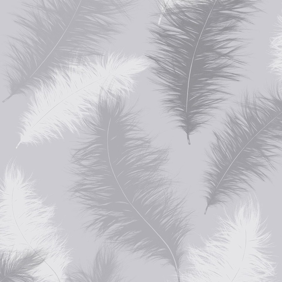 Arthouse Sussurro Glitter Sparkle Elegant Feather Grey 901705 Matte