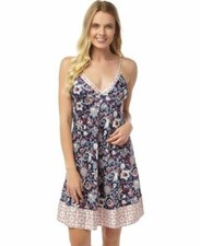 Femmes Indigo Sky Satin à Lanière Nuisette IN5090 Floral