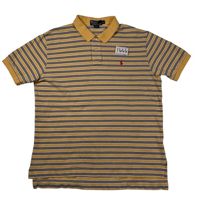 その他 No.46 POLO by RALPH LAUREN Shirt Men's Striped Short Sleeve Polo Yellow