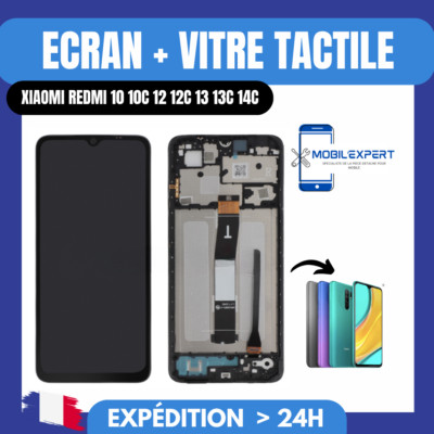 Écran LCD + Vitre Tactile Avec Châssis Pour Redmi Note 12 4G (Noir) - Neuf + Outils