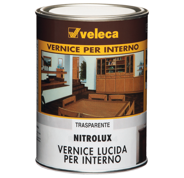 Vernice trasparente nitro per legno NITROLUX Veleca 1 lt