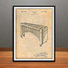 1936 Musser Marimba Xylophone Patent Print Art Drawing