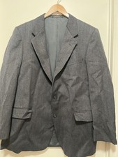 Valentino Mens 2 Button Gray Blazer Wool Pockets Suit Jacket Size 52 Italy