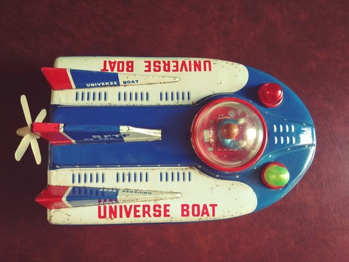 SFTF Kang Yuan Red China ME 605 Tin Battery Universe Boat Tinplate Space Robot - 第 7/9 張圖片