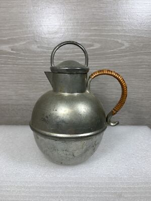 Vintage Small Queen Art Danish Lidded Pewter 6  Teapot ~ Brooklyn New York #272